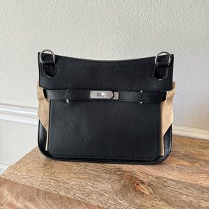 LEATHER INSIDE & OUT | Black 28 Belted Bag Crossbody w/ Silver HW S10/S14